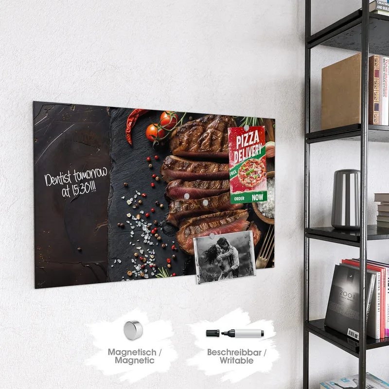 Magnettafel - Steak auf Schiefer