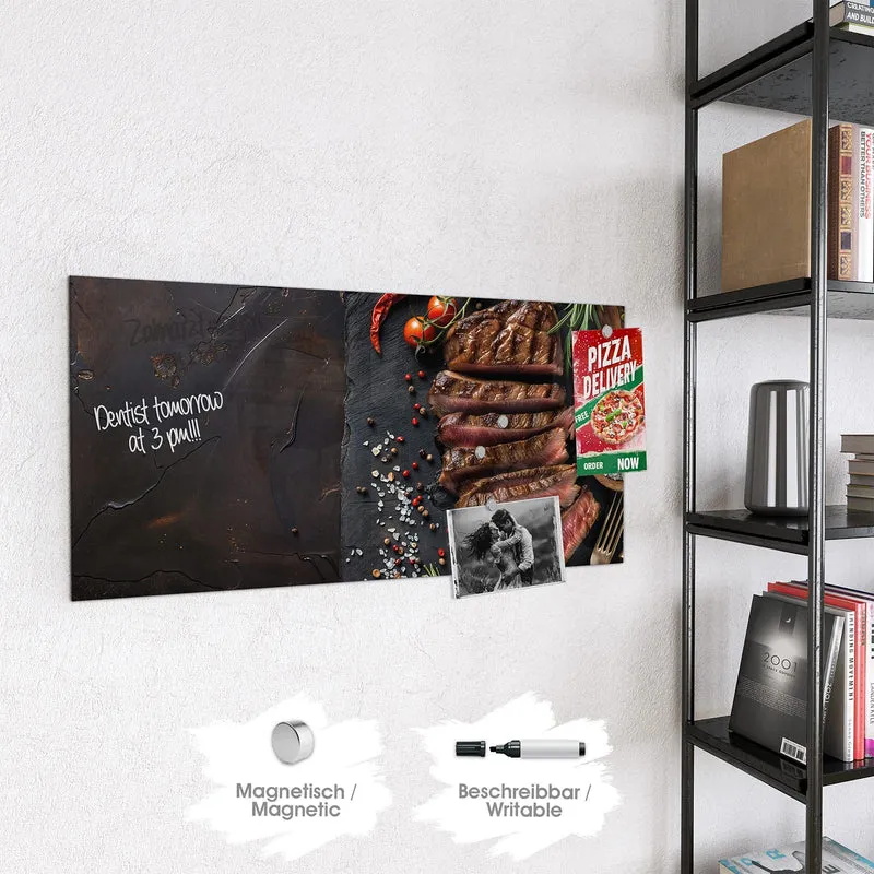 Magnettafel - Steak auf Schiefer