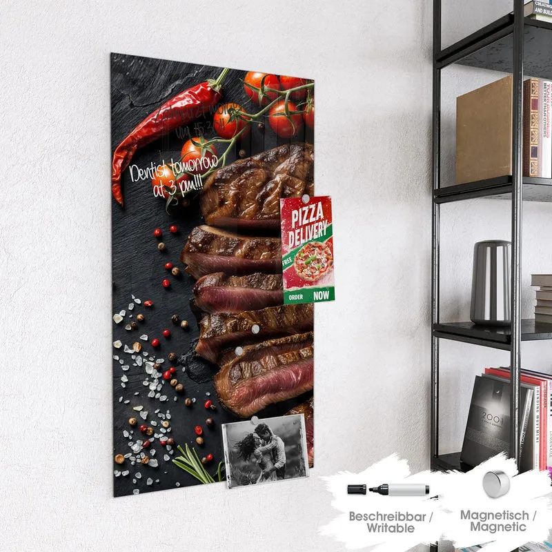 Magnettafel - Steak auf Schiefer