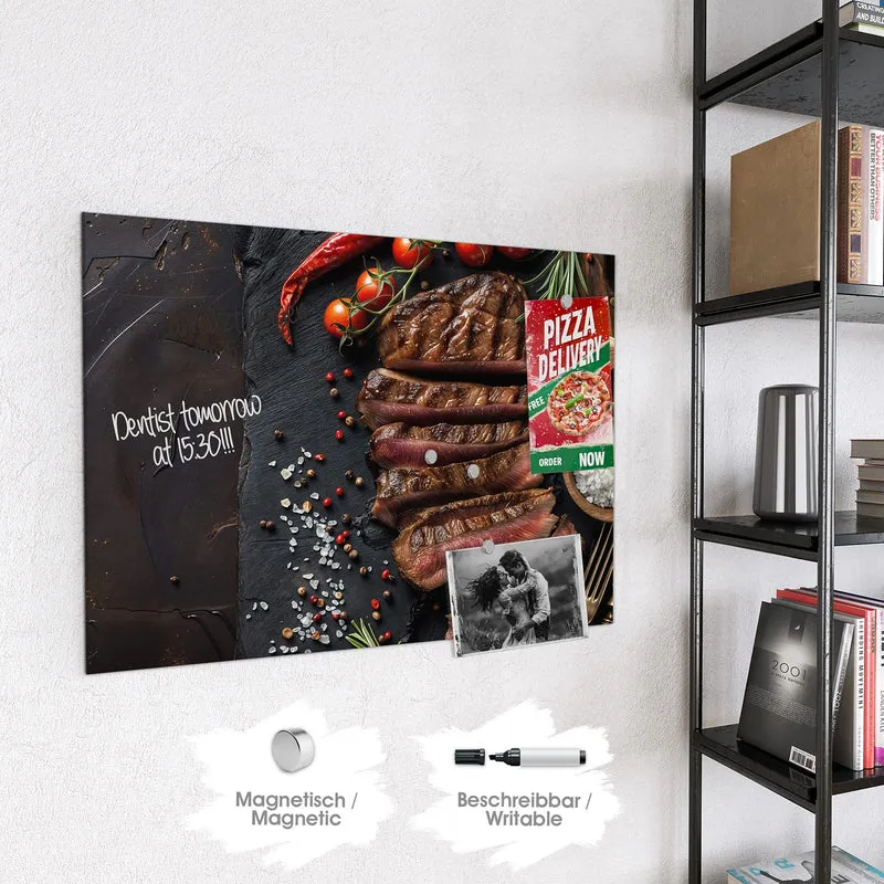 Magnettafel - Steak auf Schiefer