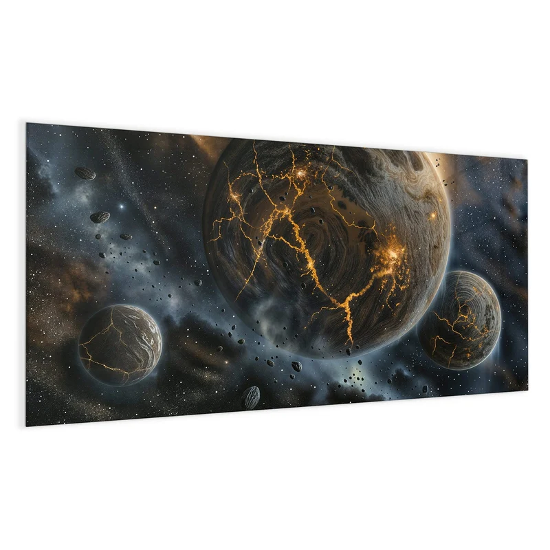 Magnettafel - Planeten mit Lavarissen