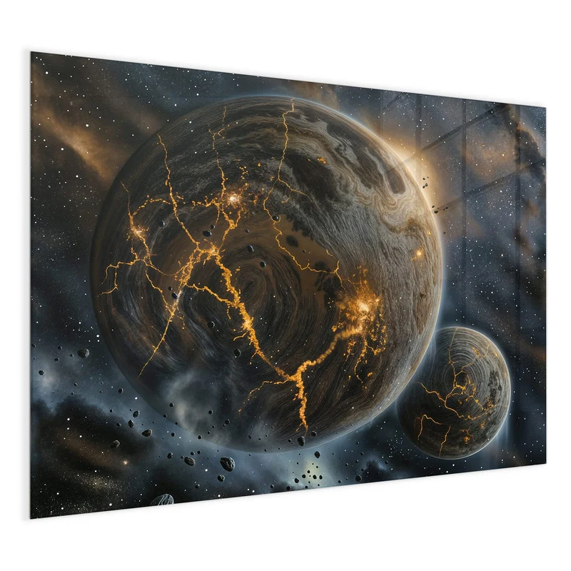 Magnettafel - Planeten mit Lavarissen