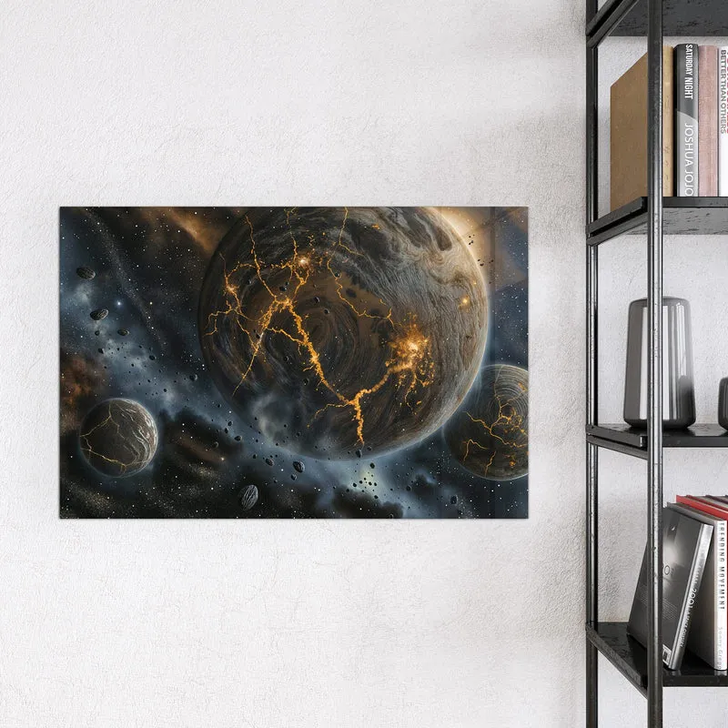 Magnettafel - Planeten mit Lavarissen