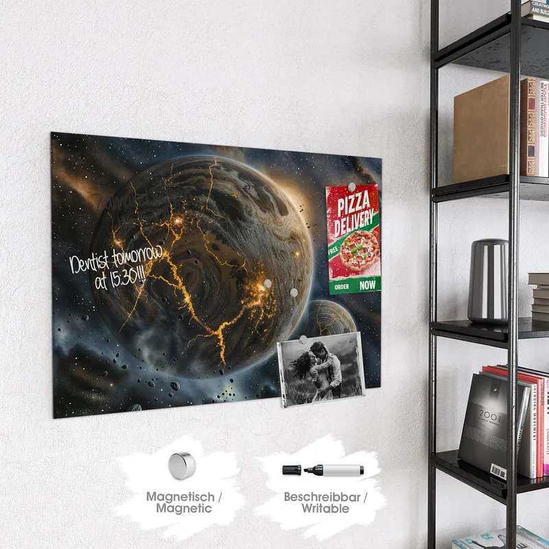 Magnettafel - Planeten mit Lavarissen