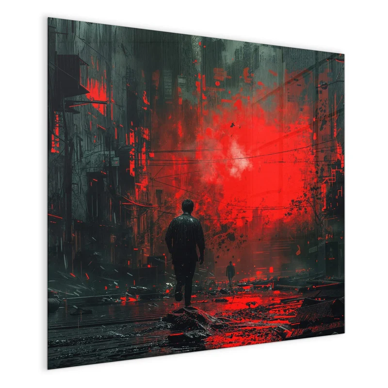 Magnettafel - Mann im roten Licht