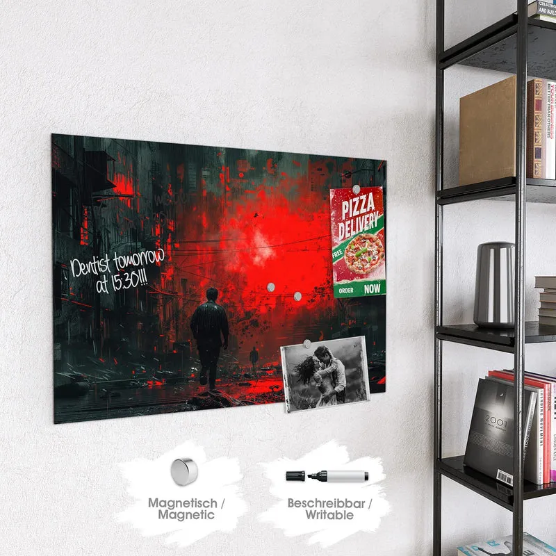 Magnettafel - Mann im roten Licht