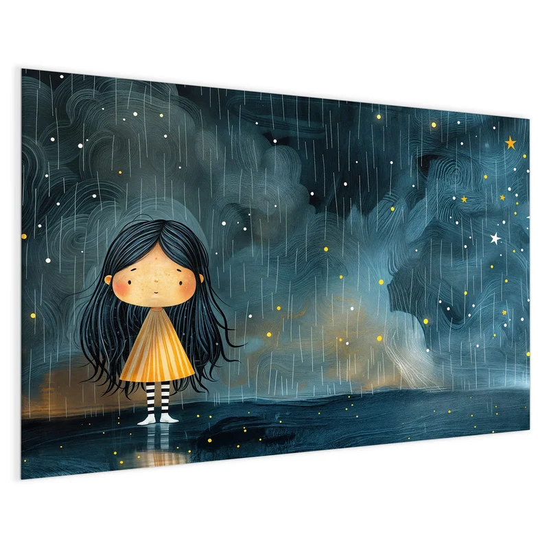 Magnettafel - Mädchen im Regen