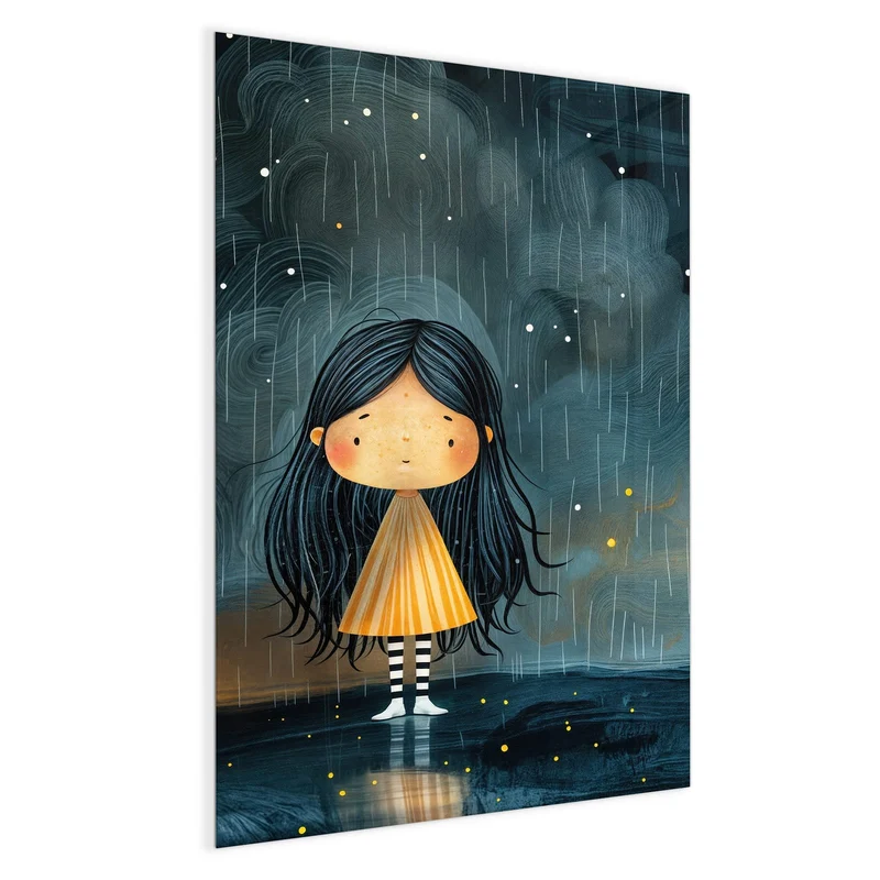 Magnettafel - Mädchen im Regen