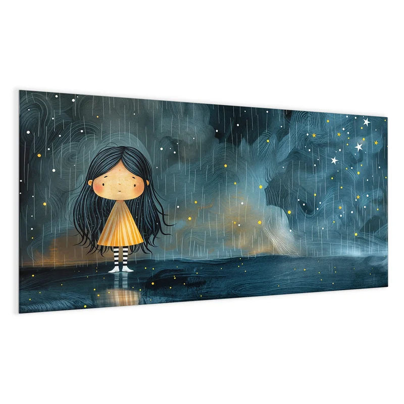 Magnettafel - Mädchen im Regen