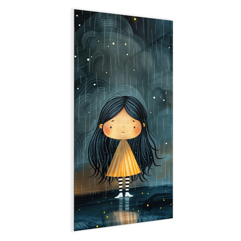 Magnettafel - Mädchen im Regen