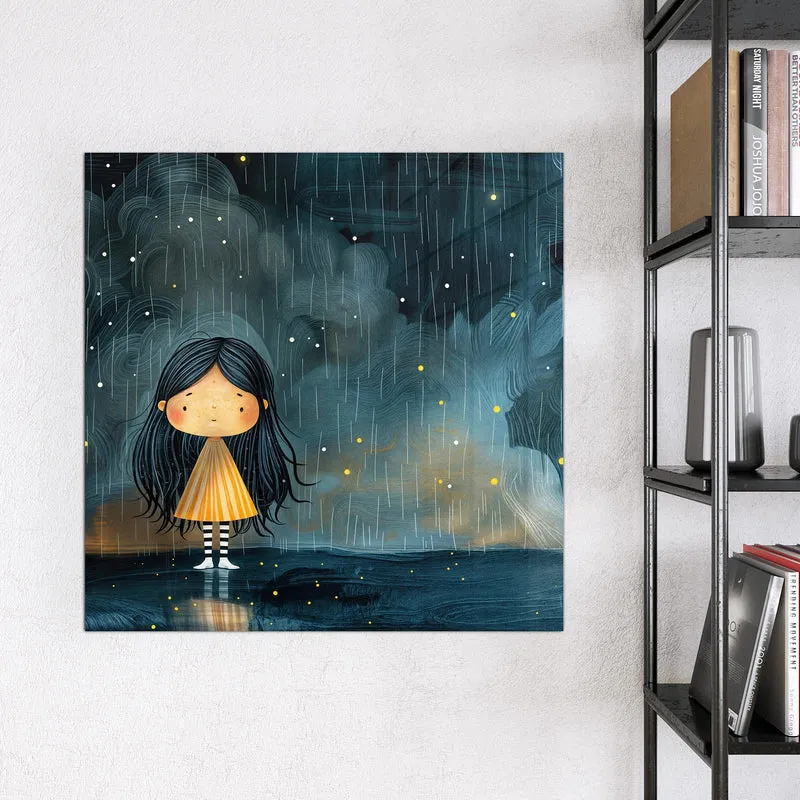 Magnettafel - Mädchen im Regen