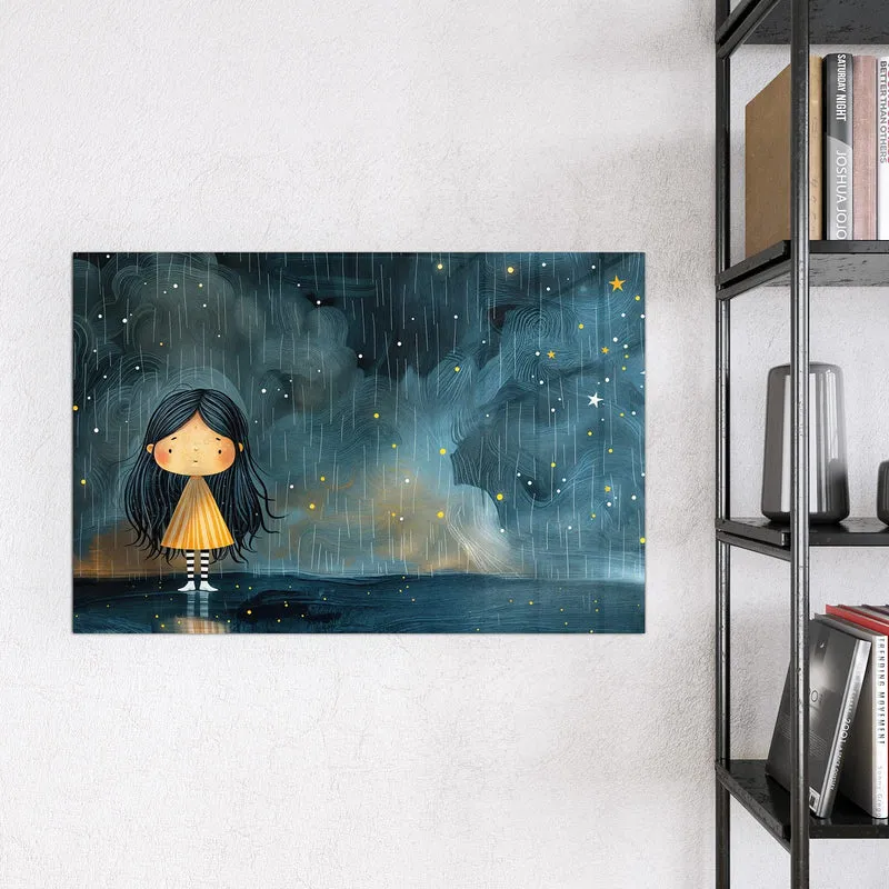 Magnettafel - Mädchen im Regen
