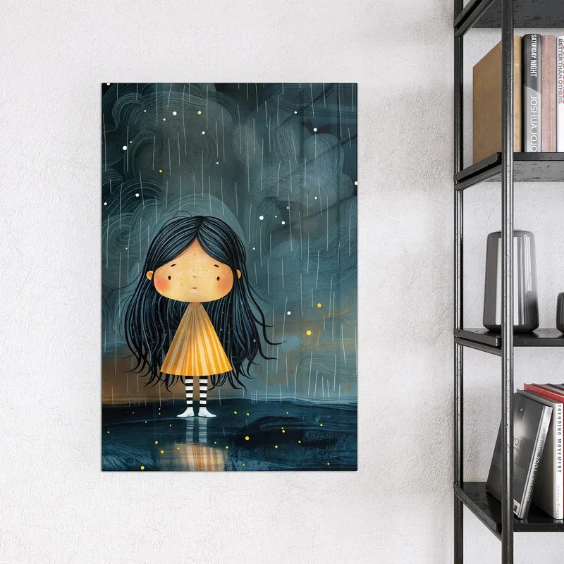 Magnettafel - Mädchen im Regen