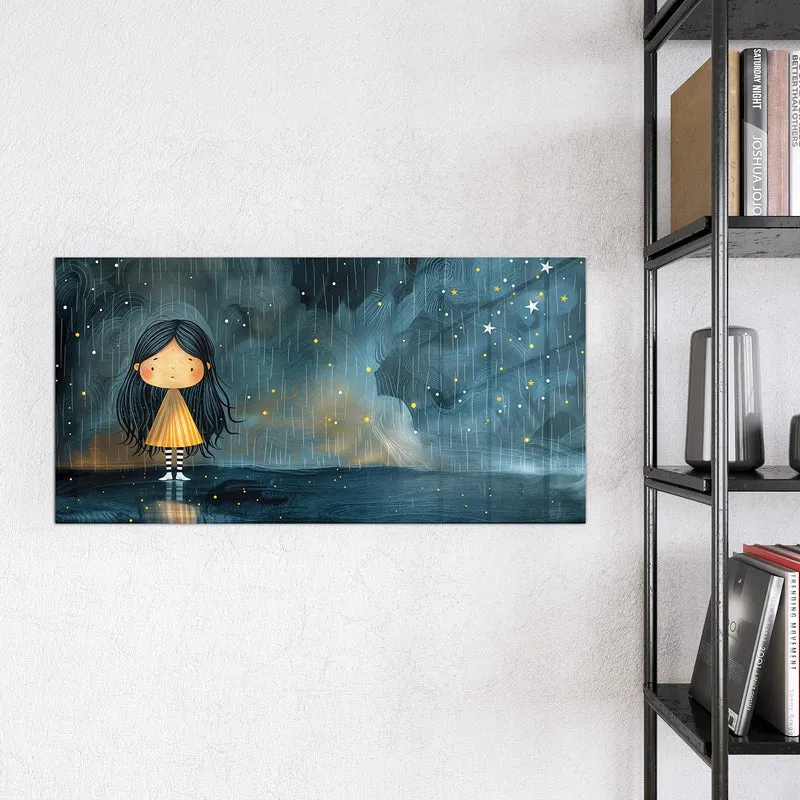 Magnettafel - Mädchen im Regen