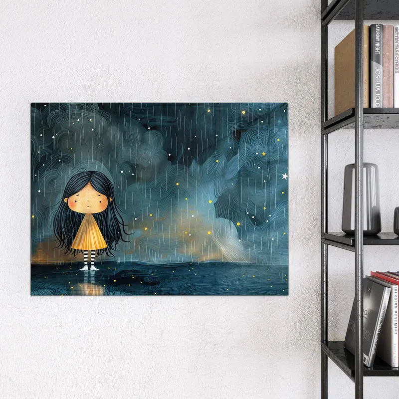 Magnettafel - Mädchen im Regen