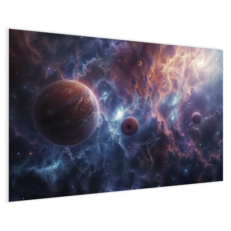 Magnettafel - Zwei Planeten im Nebel
