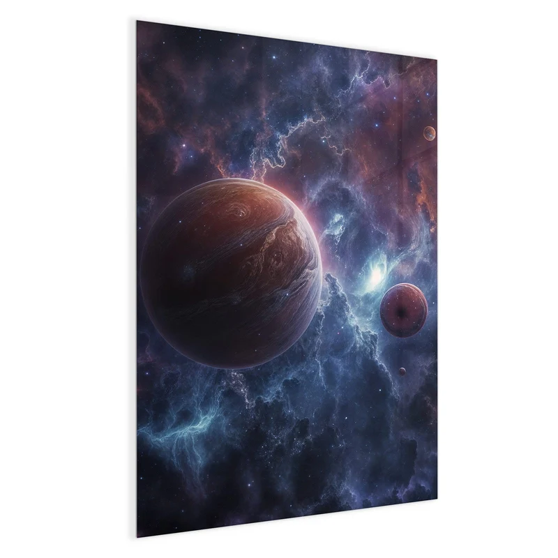 Magnettafel - Zwei Planeten im Nebel