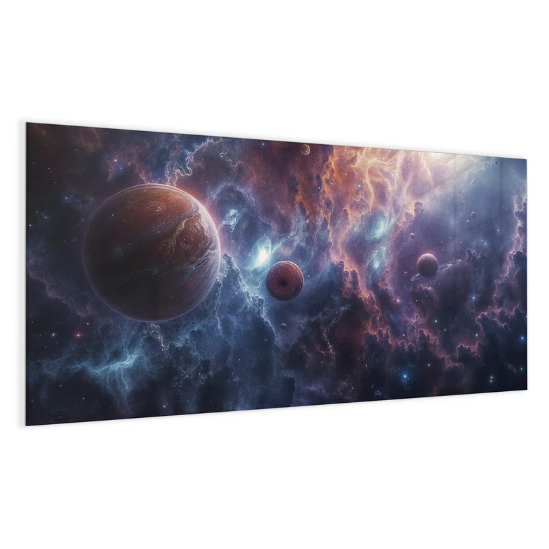Magnettafel - Zwei Planeten im Nebel