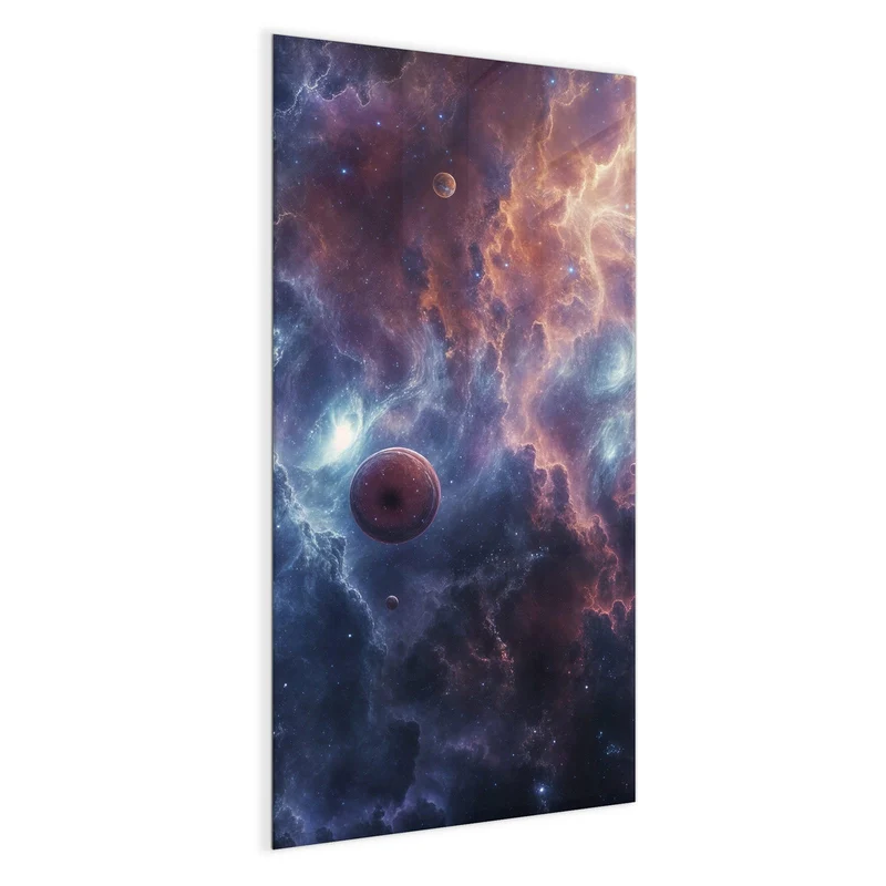 Magnettafel - Zwei Planeten im Nebel