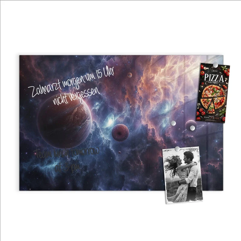 Magnettafel - Zwei Planeten im Nebel