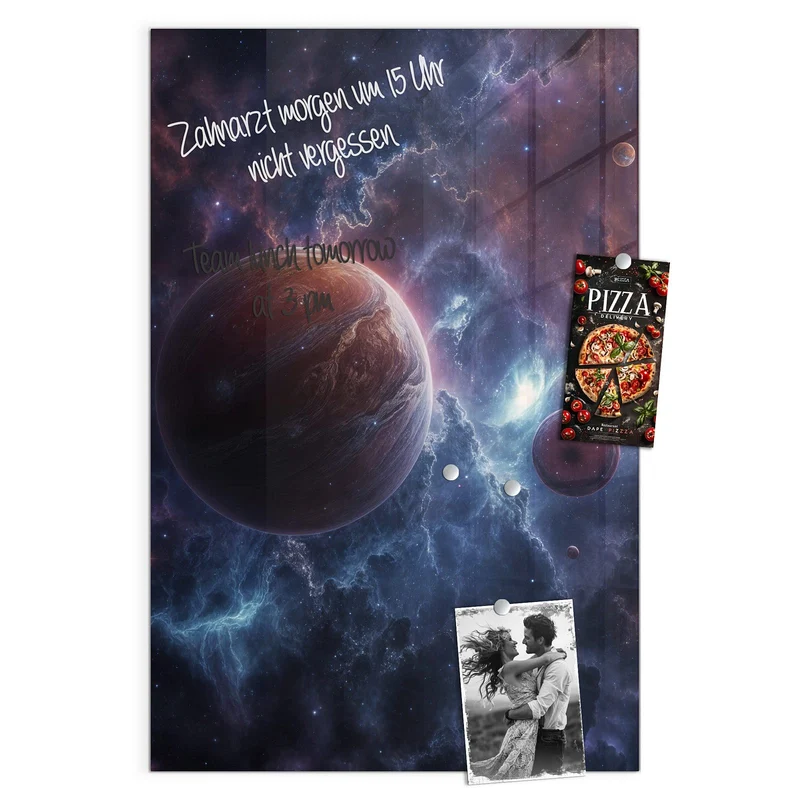 Magnettafel - Zwei Planeten im Nebel