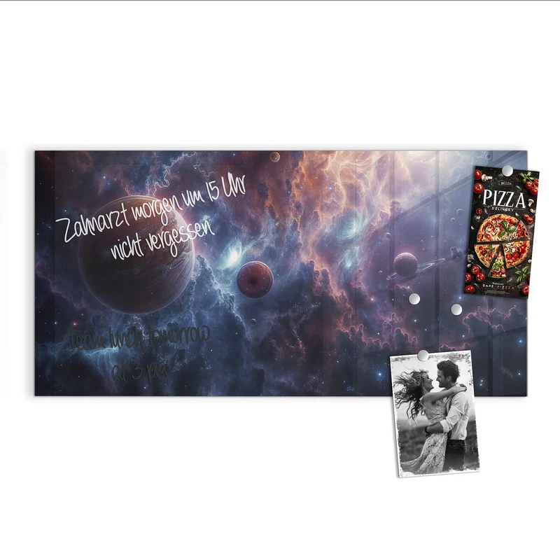 Magnettafel - Zwei Planeten im Nebel