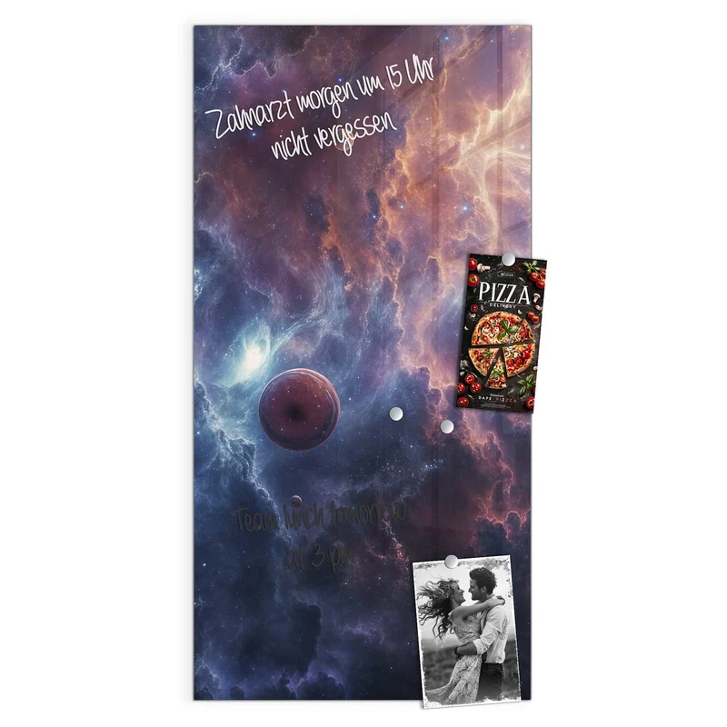 Magnettafel - Zwei Planeten im Nebel