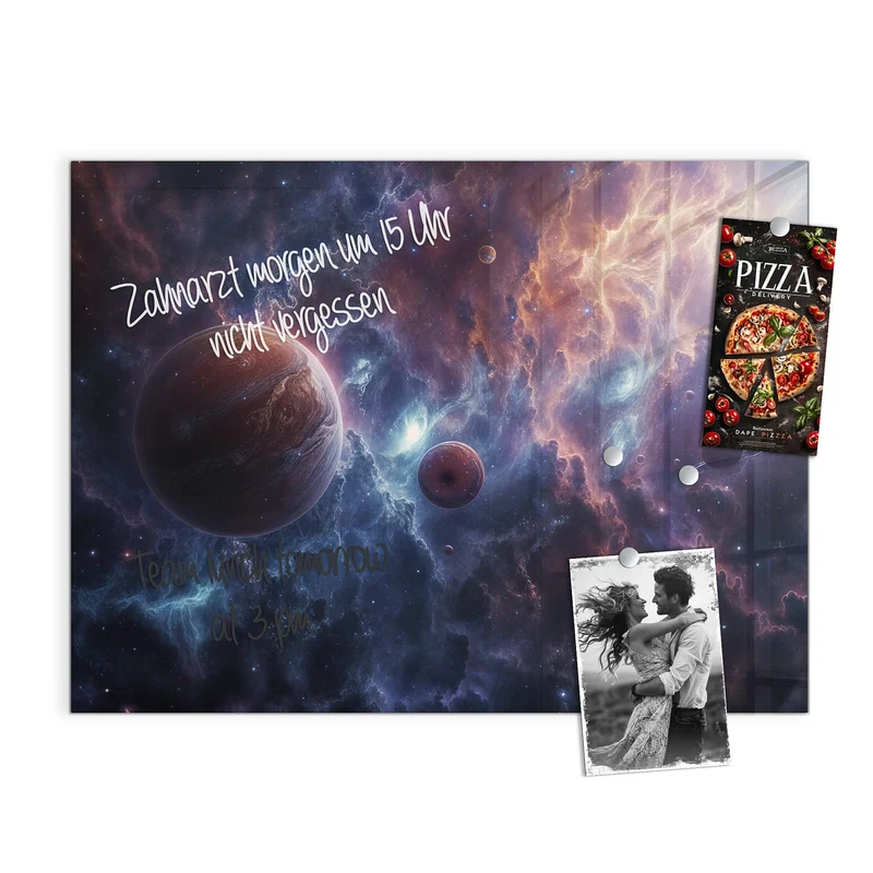 Magnettafel - Zwei Planeten im Nebel