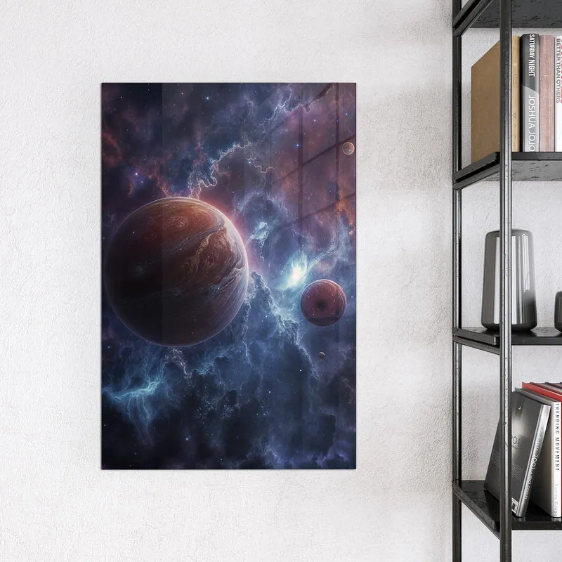 Magnettafel - Zwei Planeten im Nebel