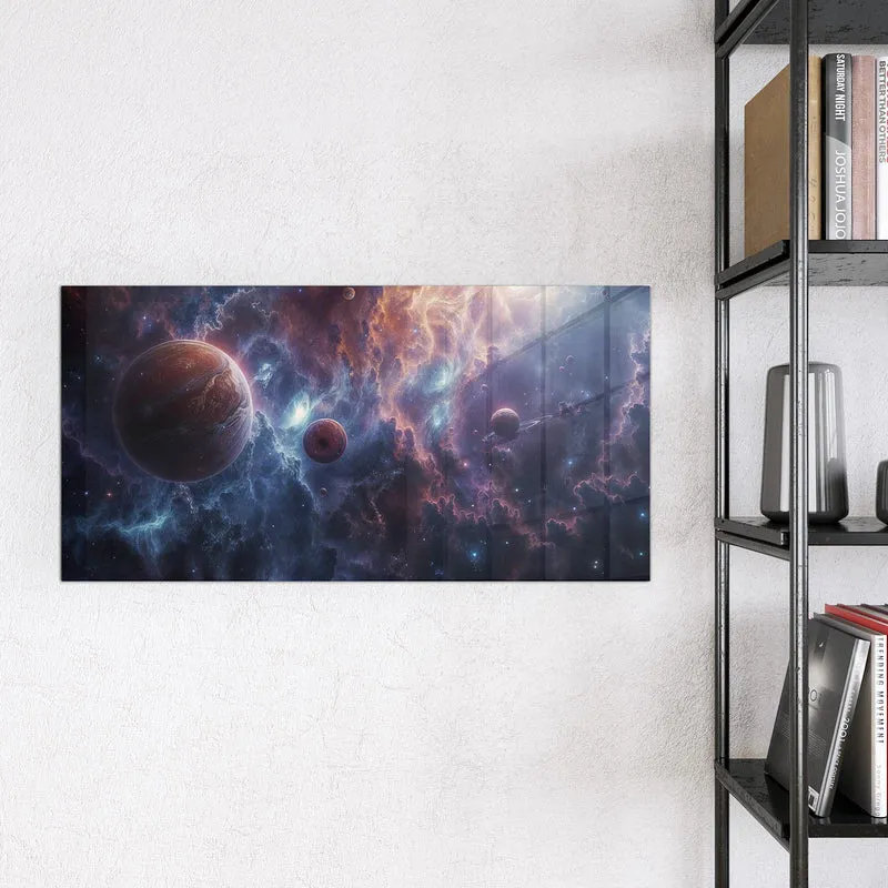 Magnettafel - Zwei Planeten im Nebel