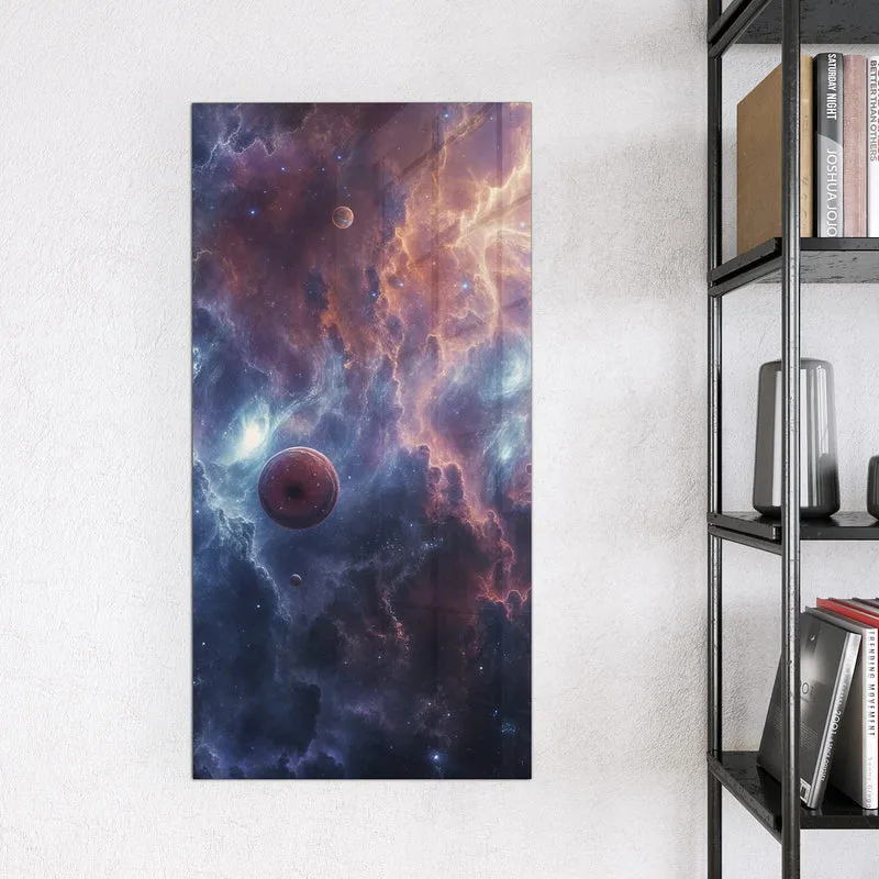 Magnettafel - Zwei Planeten im Nebel
