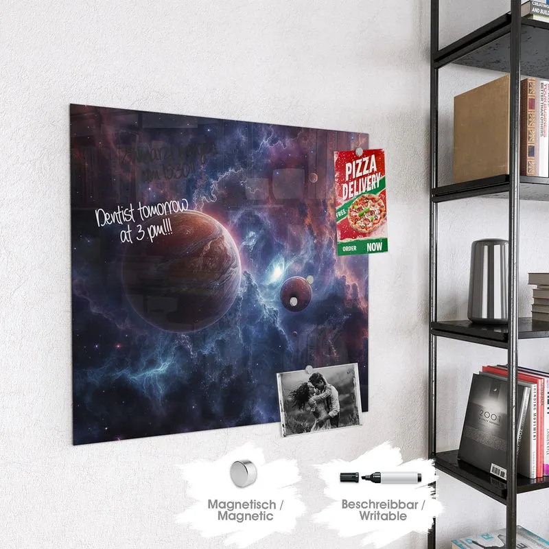 Magnettafel - Zwei Planeten im Nebel