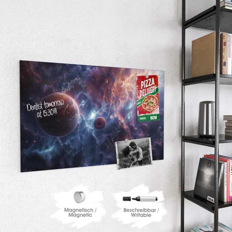 Magnettafel - Zwei Planeten im Nebel