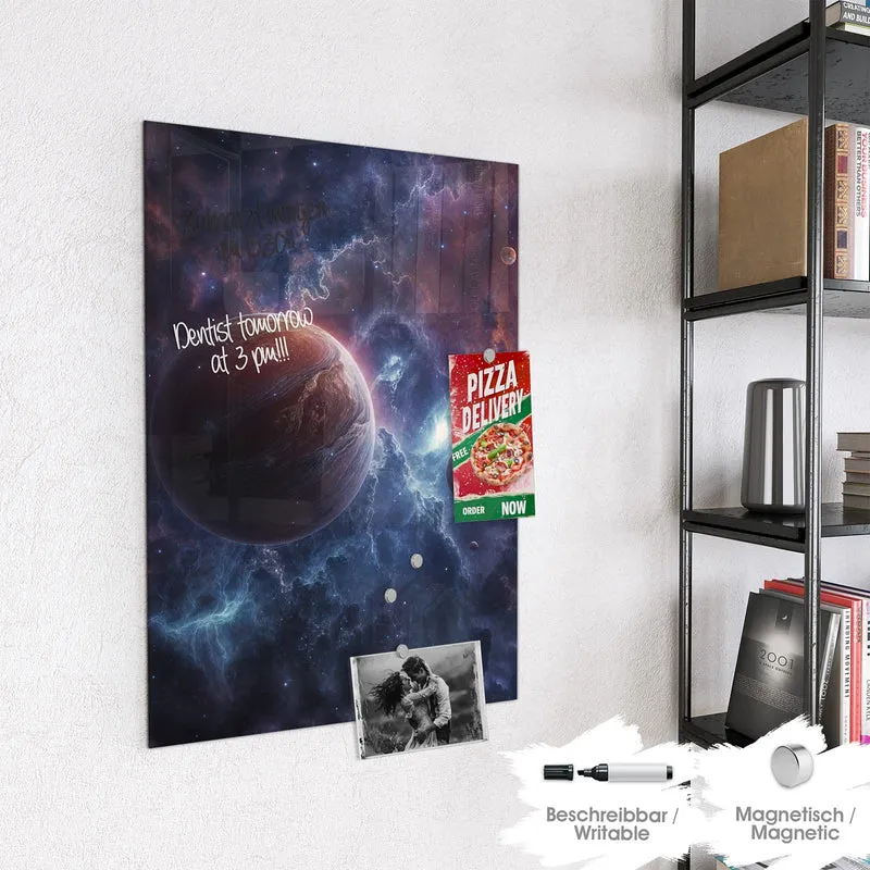 Magnettafel - Zwei Planeten im Nebel