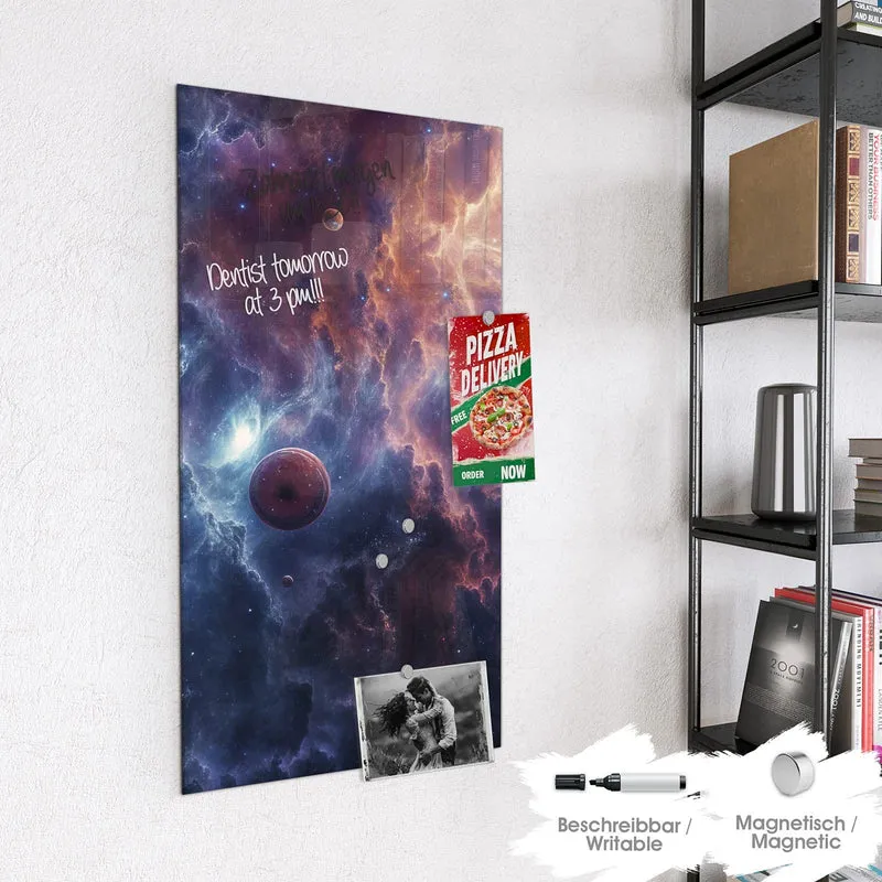 Magnettafel - Zwei Planeten im Nebel