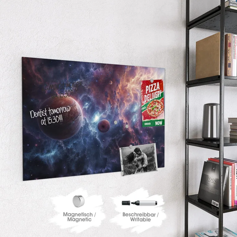 Magnettafel - Zwei Planeten im Nebel