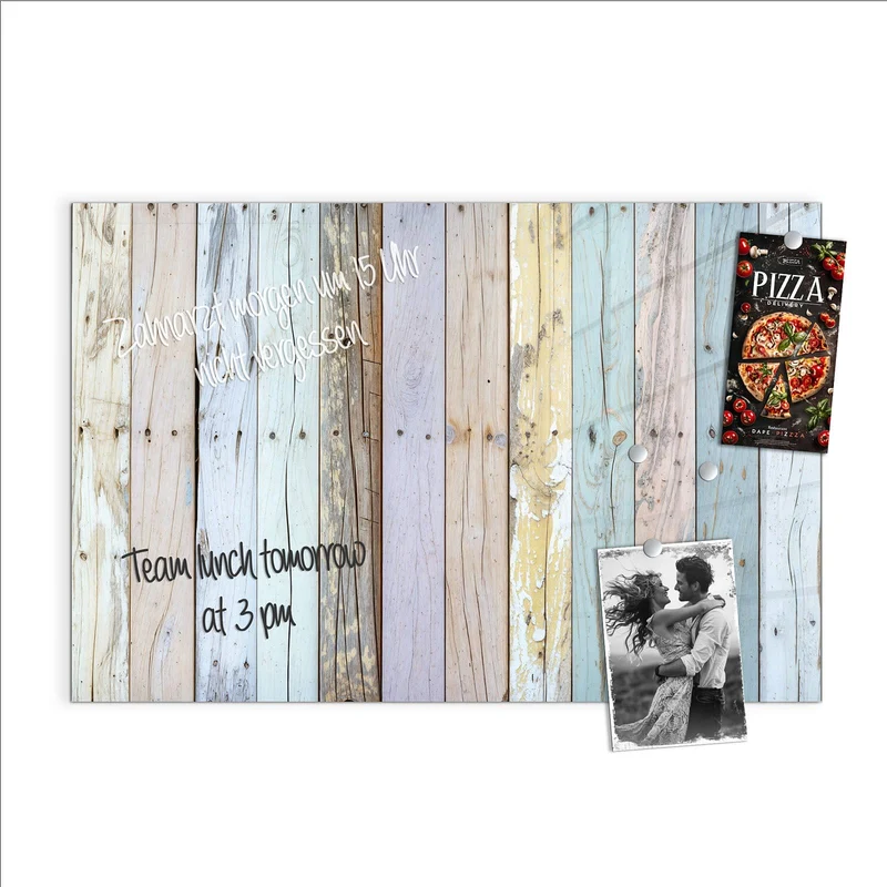 Magnettafel - Holzbretter in Pastell