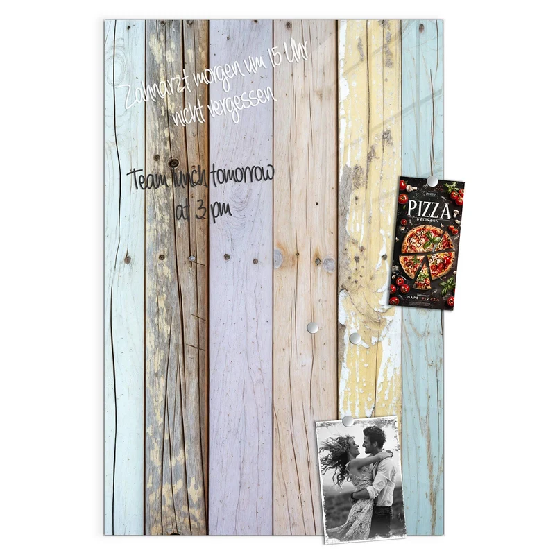 Magnettafel - Holzbretter in Pastell