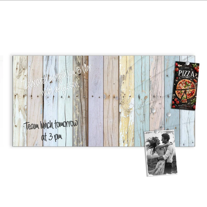 Magnettafel - Holzbretter in Pastell