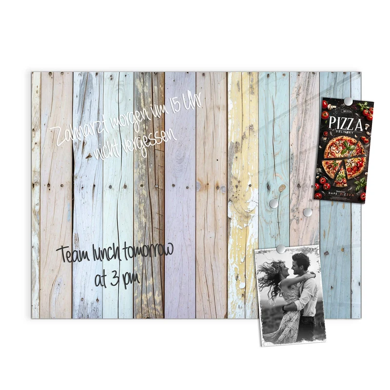 Magnettafel - Holzbretter in Pastell