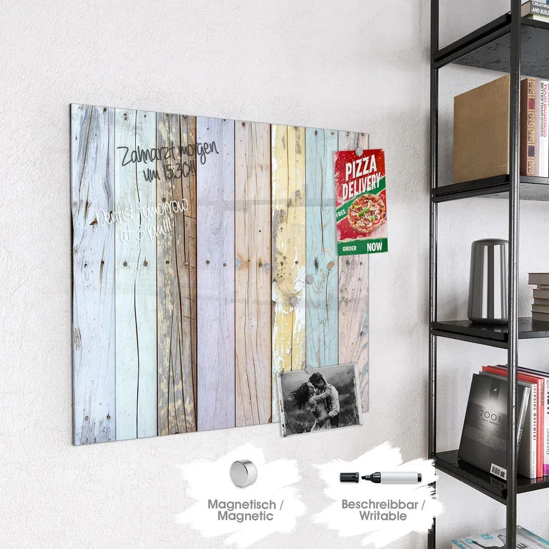 Magnettafel - Holzbretter in Pastell