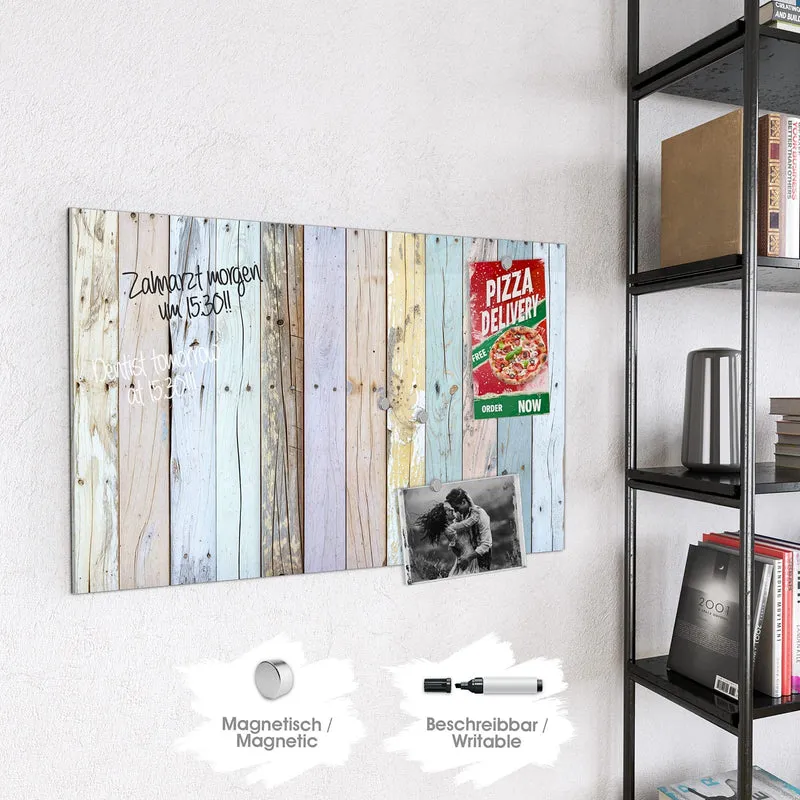 Magnettafel - Holzbretter in Pastell