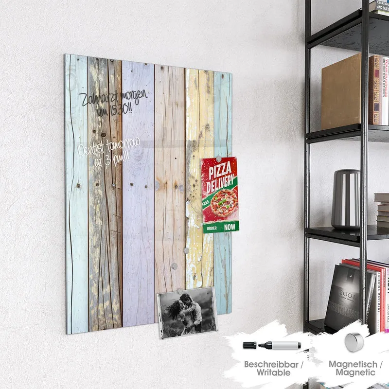Magnettafel - Holzbretter in Pastell