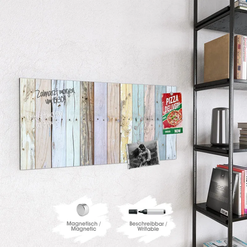 Magnettafel - Holzbretter in Pastell