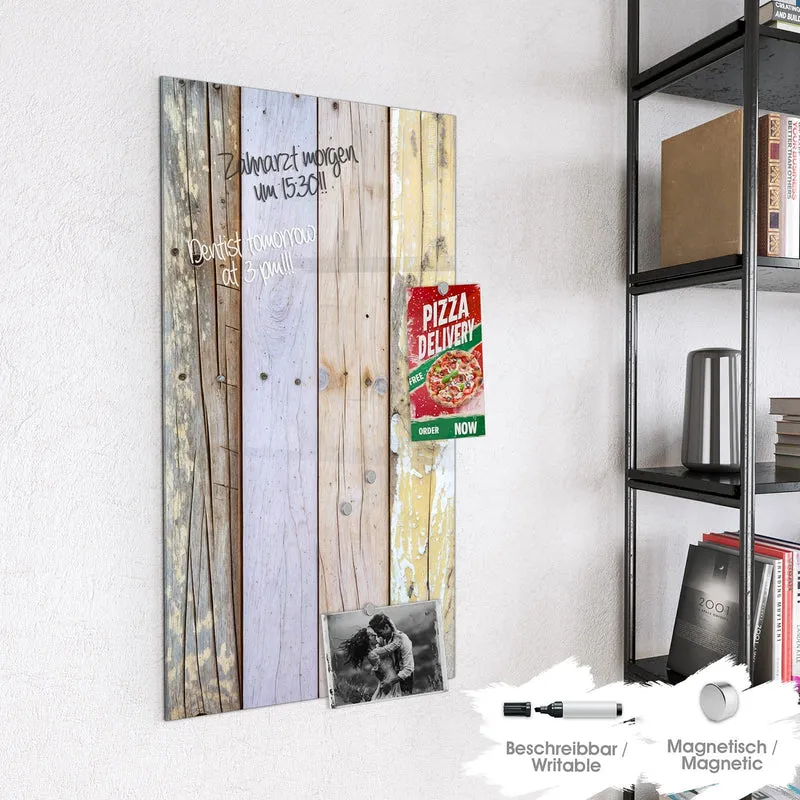 Magnettafel - Holzbretter in Pastell