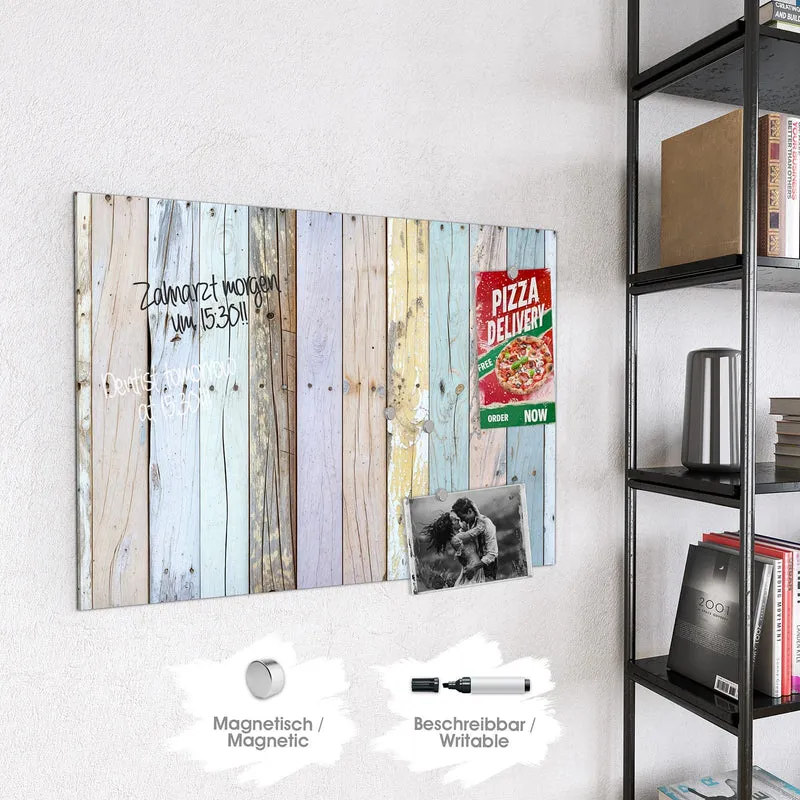 Magnettafel - Holzbretter in Pastell