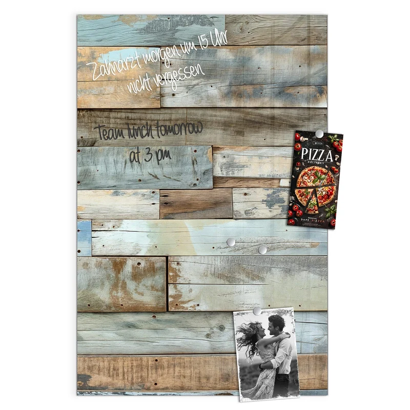 Magnettafel - Holz in Blau und Braun