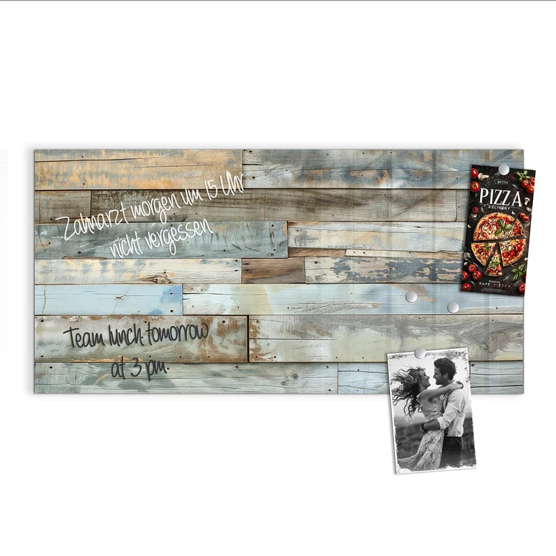Magnettafel - Holz in Blau und Braun