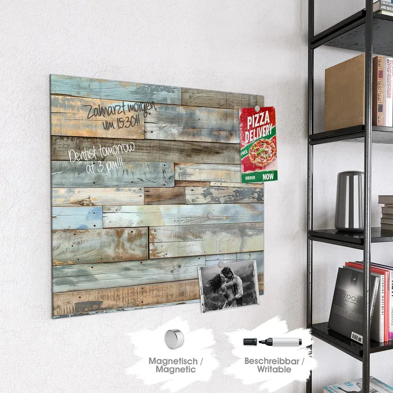 Magnettafel - Holz in Blau und Braun