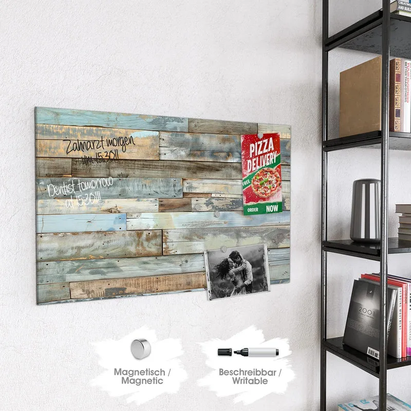 Magnettafel - Holz in Blau und Braun
